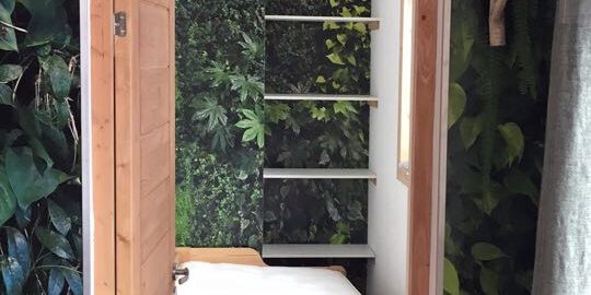 wallpaper around door frame
