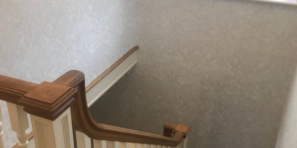 wallpaper around the stairs
