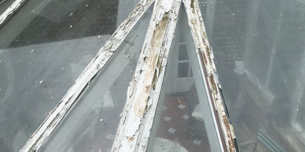 chipped roof light frame