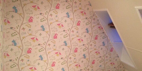 Featured Walls 8 wallpapering in the attic